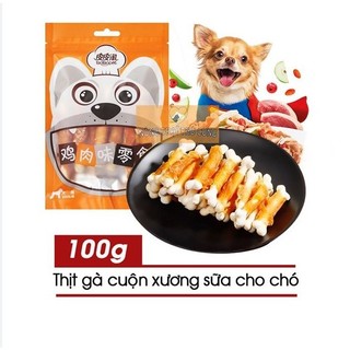 Snack cho chó Thịt gà cuộn sữa Taotaopet thơm ngon túi 100gr