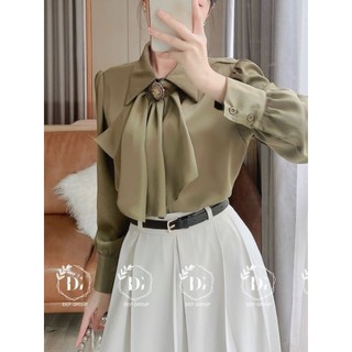 Áo sơ mi lụa bèo cổ bá tước kèm tag metwo.dearu - áo sơ mi công sở basic qc thiết kế bèo cổ kèm tag cao cấp hàn