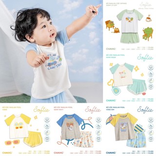[CHÍNH HÃNG] Bộ áo cộc tay raglan quần đùi trẻ em họa tiết Spring Chaang