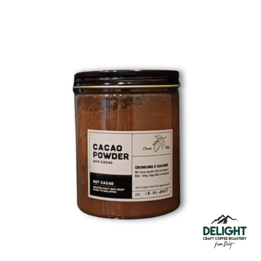 100% Bột Cacao nguyên chất từ Malaysia| Bột Chocolate nguyên chất nhập khẩu | DELIGHT Roasted Coffee