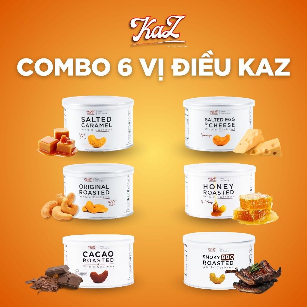 Combo 6 Vị Điều Kaz lon thiếc