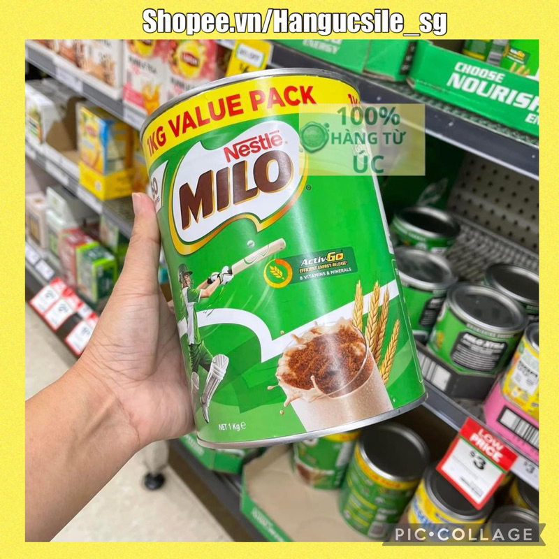 (Date 2025 - Bill Air) Bột Caco Milo Úc Nestle 1Kg