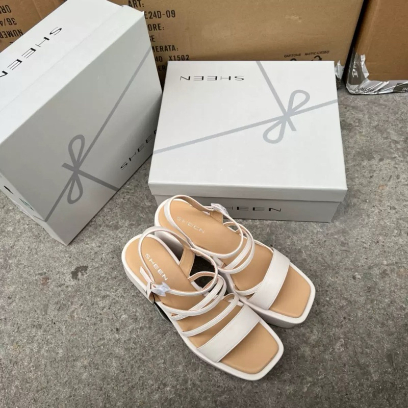 🍀 ORDER 🍀 Shein giày da bóng gót vuông quai ngang 8cm 36-41 Xuất Âu