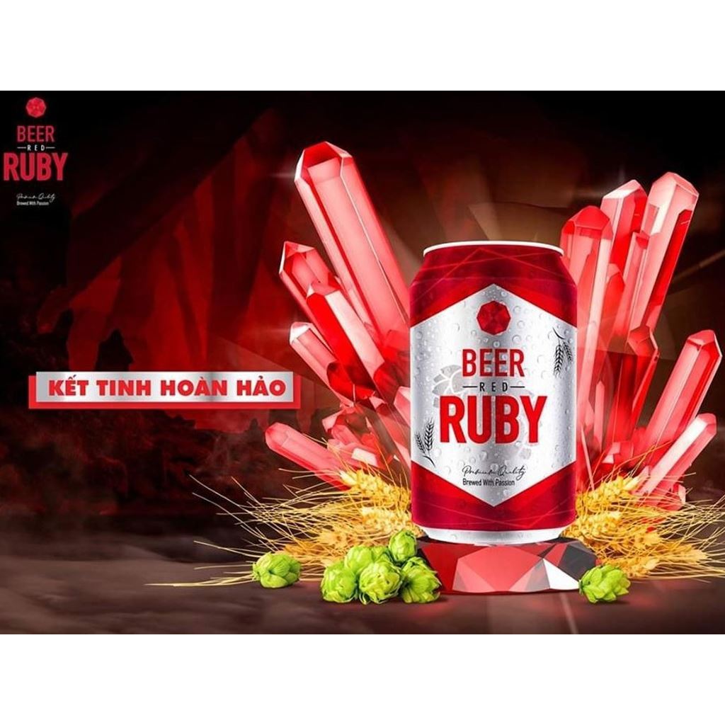 1 thùng 24 lon  Bia Red Ruby 330ml
