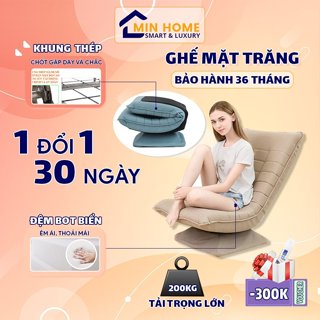 [Siêu Hót] Ghế mặt trăng tựa lưng đọc sách, ghế lười thư giãn đệm êm , ghế xoay 360 độ khung sắt