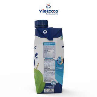 Nước Dừa Tươi UHT Vietcoco ngon ngọt cung cấp nước và chất điện giải bổ dưỡng 330ml