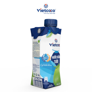 Nước Dừa Tươi UHT Vietcoco ngon ngọt cung cấp nước và chất điện giải bổ dưỡng 330ml