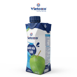 Nước Dừa Tươi UHT Vietcoco ngon ngọt cung cấp nước và chất điện giải bổ dưỡng 330ml