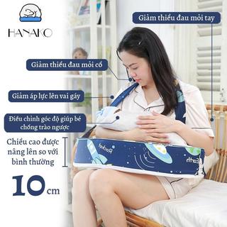 Gối ti bé chuyên dụng HANAKO hỗ trợ chống đau mỏi vai, tay và lưng cho mẹ bầu - Màu dễ thương, hàng y hình