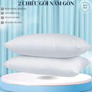  Bộ Hai Ruột gối đầu 40x6cm ruột gối bông gòn trắng cao cấp - Combo 2 Gối Nằm Gòn - 1 chiếc gối nằm 