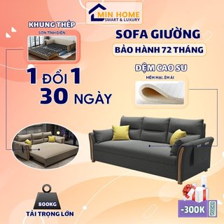 Giường gấp gọn thông minh, sofa giường phòng khách đa năng khung thép, giường xếp đệm êm