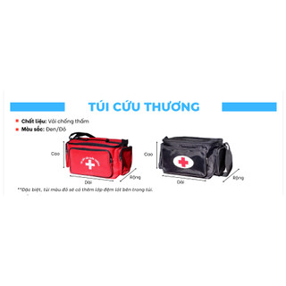 Túi cứu thương, túi y tế cứu thương màu đỏ, màu đen đủ size S, M, L, XL