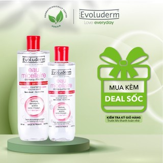 Bộ nước tẩy trang Evoluderm dành cho da Mẫn Cảm và Kích ứng 250ml + 500ml