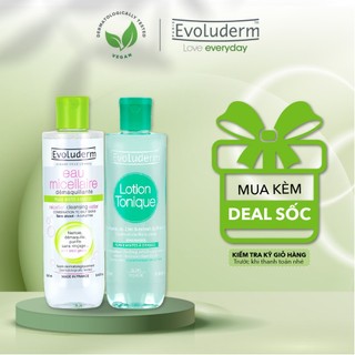Bộ 2 nước hoa hồng và nước tẩy trang Evoluderm 250ml dành cho da hỗn hợp dầu mụn