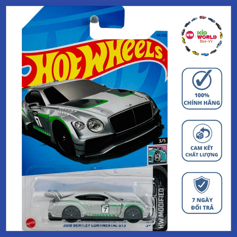 Xe mô hình Hot Wheels basic 2018 Bentley Continental GT3 HKL45.