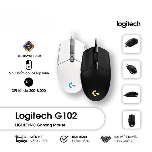 Chuột game có dây Logitech G102 Lightsync - Tùy chỉnh RGB, 6 nút lập trình, nhẹ