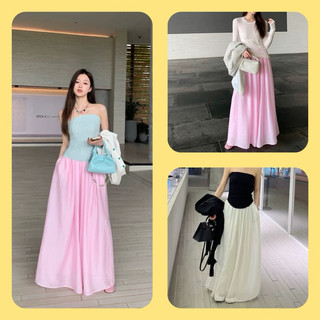 Quần suông ống rộng 2 màu hồng, trắng