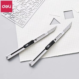 Dao rọc giấy inox DELI E2034 - Dao rọc giấy sử dụng lưỡi dao nhỏ