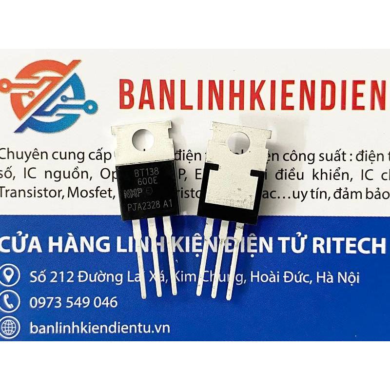 [Combo 5 chiếc] BT138-600E, BT138 Triac 12A 600V TO-220