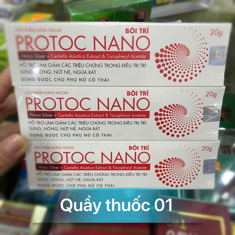 Kem bôi trĩ PROTOC NANO 20g - an toàn cho phụ nữ có thai - giảm các triệu chứng của trĩ - Date 2028