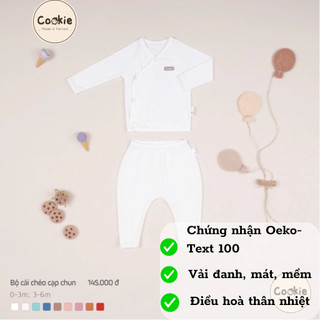 (Cookies) Bộ cài chéo cạp chun cho bé chất liệu thoáng khí, điều hoà thân nhiệt - CCC