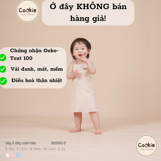 (Cookies) Váy 2 dây cuốn bèo CỰC XINH chất liệu Bozip Cotton mát mẻ