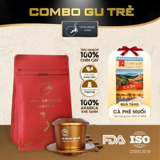 Combo Gu Trẻ, Combo Cà phê Abrica Khe Sanh 250g Và Phin Nhôm Cao Cấp, Le Plateau Cà Phê