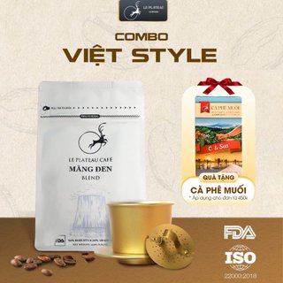 Combo Việt style, Combo Cà Phê Măng Đen Và Phin Nhôm Cà Phê Cao Cấp, Le Plateau Cà Phê