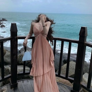 VÁY MAXI XẾP LI 2 DÂY ĐI BIỂN- DU LỊCH HÀNG QUẢNG CHÂU