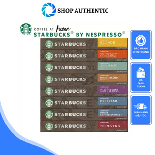 Cà Phê Viên Nén Nespresso Starbucks, Viên Nén Cafe Starbuck, Nespresso Capsule, Hộp 10 Viên, Nhiều Vị, Shop Authentic