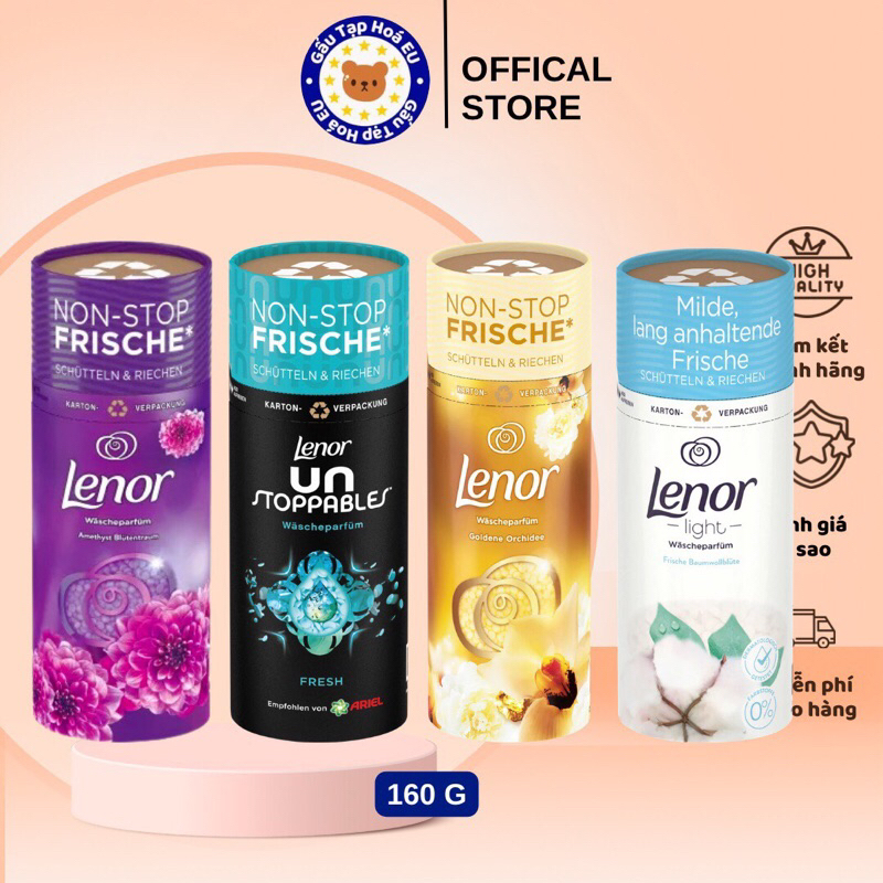Viên xả vải khô quần áo Hương nước Hoa Lenor 160G nhập khẩu Đức