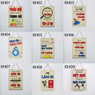 Combo 3 bảng gỗ Khẩu hiệu tạo động lực cho công ty, cửa hàng