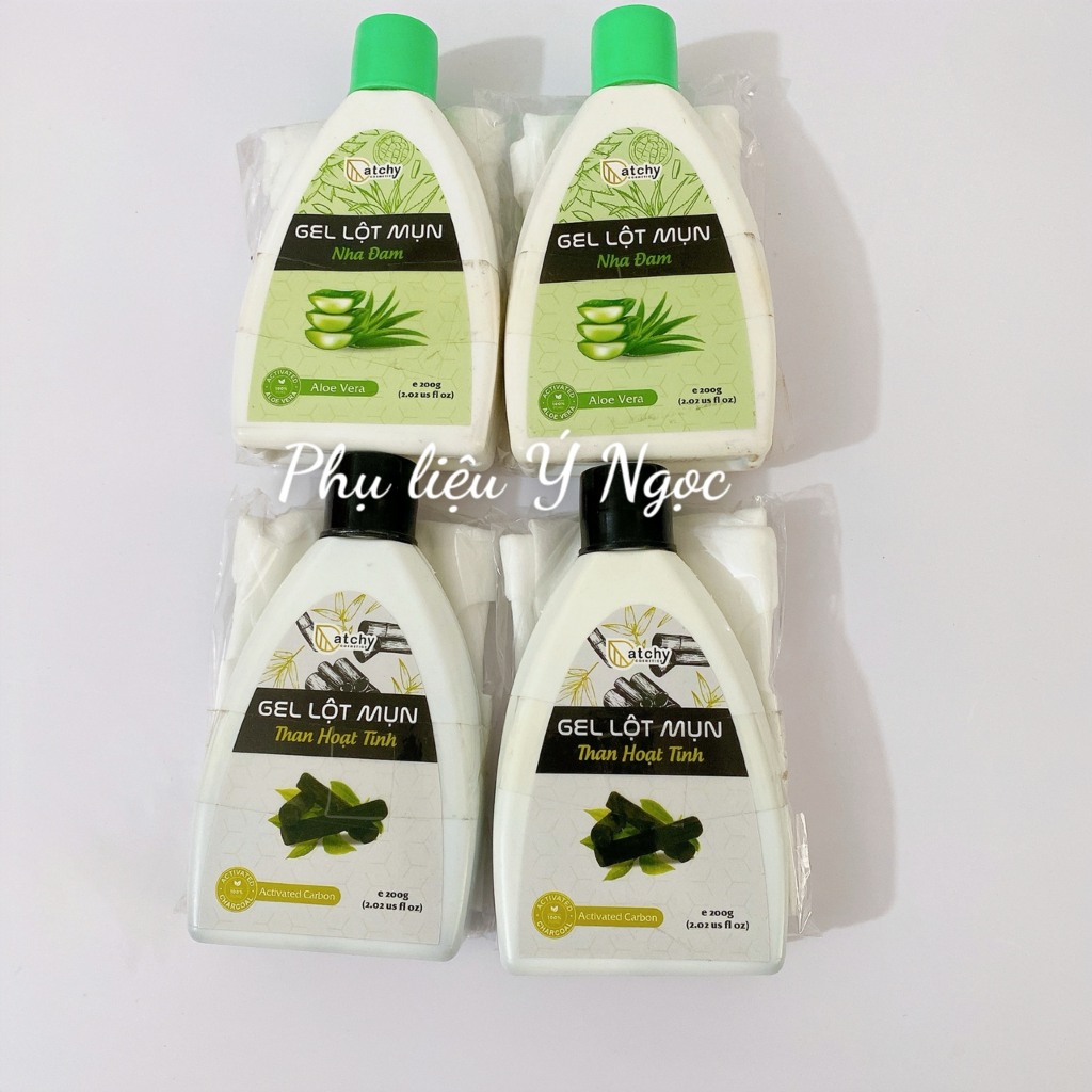 Gel lột mụn nha đam, gel lột mụn than hoạt tính Catchy 200g - Tặng kèm nạ giấy lột mụn