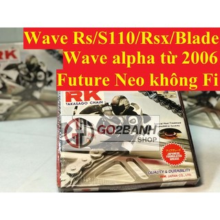 Nhông sên dĩa RK Wave S110/Rs/Rsx/Blade, Wave alpha 2006, Future Neo xăng cơ chính hãng