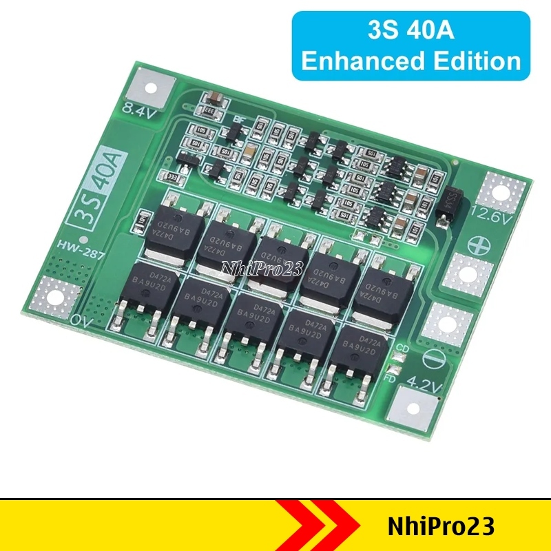 Mạch sạc xả và bảo vệ pin 3S 40A