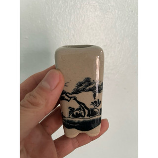 Chậu vuông đứng mini gốm bát tràng men