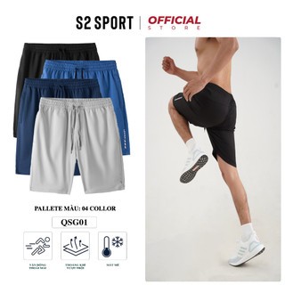 Quần Đùi Nam S2 SPORT Quần Short Thể Thao Chất Vải Gió Cạp Chun Mềm Mại, Ống Rộng Co Giãn Vận Động Thoải Mái SQSR01
