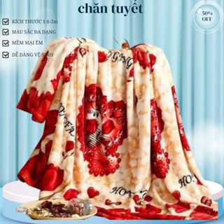 Chăn mền tuyết nhung siêu ấm mền mịn kích thước 1,6x2m bao đẹp cao cấp -chăn tuyết mỏng 