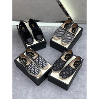 Giày lười dior vải dệt đế cói siêu đẹp . giày slipon nam