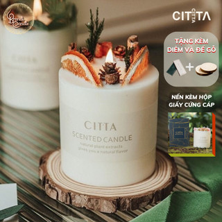 [Kèm Đế Gỗ] Nến Thơm Handmade Citta Floral Hương Thơm Bốn Mùa Hoa Khô Tự Nhiên Trang Trí Nhà Cửa