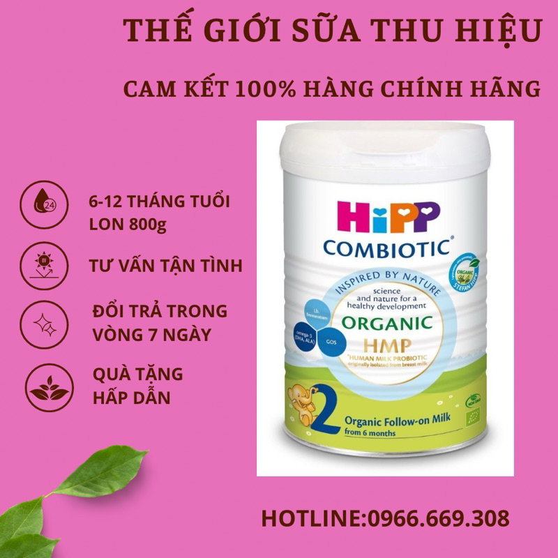Sữa bột công thức HiPP 2 Organic Combiotic 800g bổ sung DHA trực tiếp dành cho trẻ nhỏ