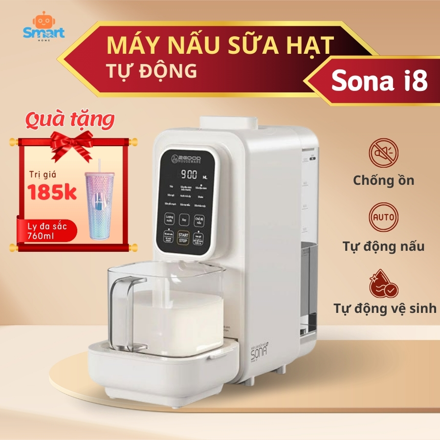 Máy Nấu Sữa Hạt Tự Động 2GOOD SONA i8 (1,2 Lít) - Thế Hệ Mới, Tự Động Nấu, Tự Động Vệ Sinh