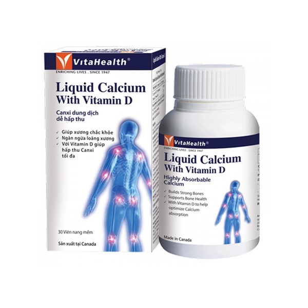 Viên Uống Hỗ Trợ Xương Khớp Vitahealth Liquid Calcium & D3