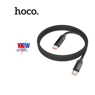 Cáp sạc nhanh PD100W Type-C to Type-C Hoco U126 , hỗ trợ truyền dữ liệu dùng cho Laptop/Smartphone, dài 120cm
