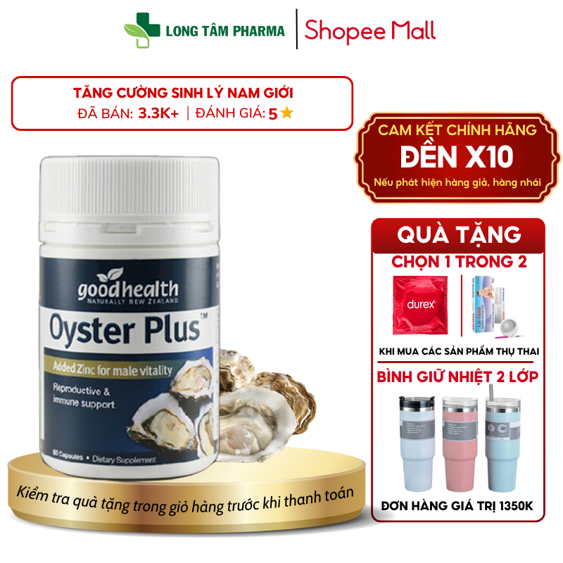 Tinh chất hàu biển Good Health Oyster Plus New Zealand tăng cường sinh lý nam giới hộp 60 viên