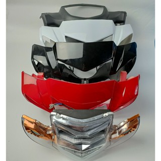 Bộ 3 món ốp đầu xe Sirius Hello đầy đủ: ốp đầu, gáy đen và Pha đèn 2 tầng