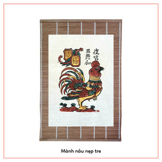 Tranh dân gian Đông Hồ - Tranh Gà trống gáy sáng (Gà dạ xướng) - Dong Ho folk woodcut painting