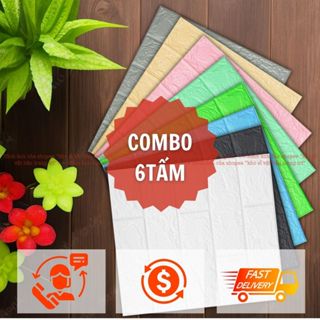 Combo 6 Tấm Xốp Dán Tường 3D giả gạch Khổ 35x38CM, Giải pháp trang trí và cách âm chất lượng cho mọi không gian