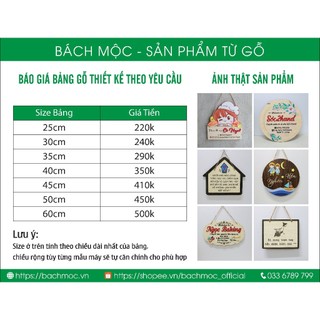 Bảng decor gỗ theo tên shop