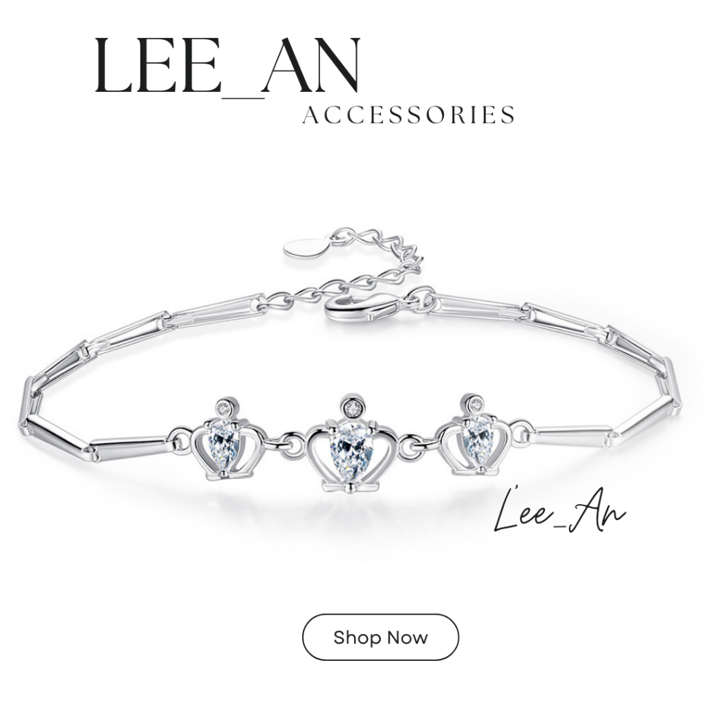 Lắc bạc nữ LEE_AN, lắc bạc s925 hình vương miệng cao cấp sang trọng kèm hộp